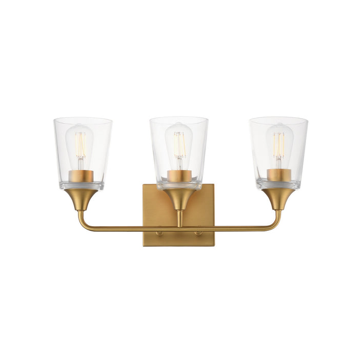 Myhouse Lighting Maxim - 12883CLNAB - Three Light Bath Vanity - Hudson - Natural Aged Brass