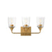 Myhouse Lighting Maxim - 12883CLNAB - Three Light Bath Vanity - Hudson - Natural Aged Brass