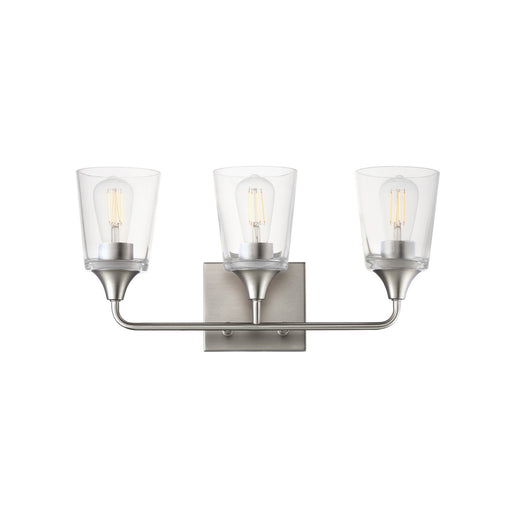 Myhouse Lighting Maxim - 12883CLSN - Three Light Bath Vanity - Hudson - Satin Nickel