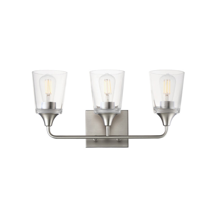 Myhouse Lighting Maxim - 12883CLSN - Three Light Bath Vanity - Hudson - Satin Nickel