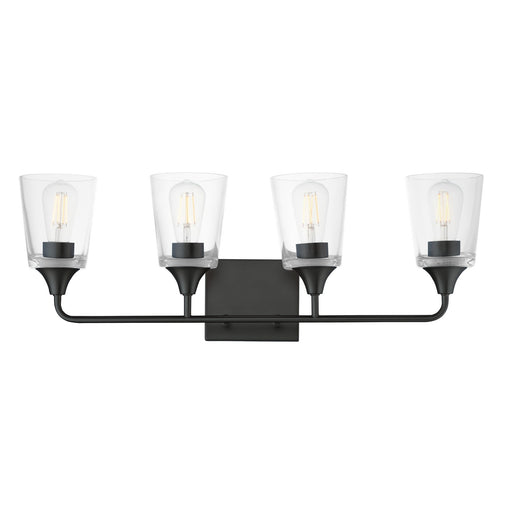 Myhouse Lighting Maxim - 12884CLBK - Four Light Bath Vanity - Hudson - Black