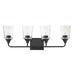 Myhouse Lighting Maxim - 12884CLBK - Four Light Bath Vanity - Hudson - Black