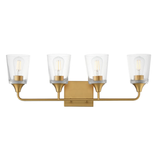 Myhouse Lighting Maxim - 12884CLNAB - Four Light Bath Vanity - Hudson - Natural Aged Brass