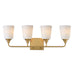 Myhouse Lighting Maxim - 12884SWNAB - Four Light Bath Vanity - Hudson - Natural Aged Brass