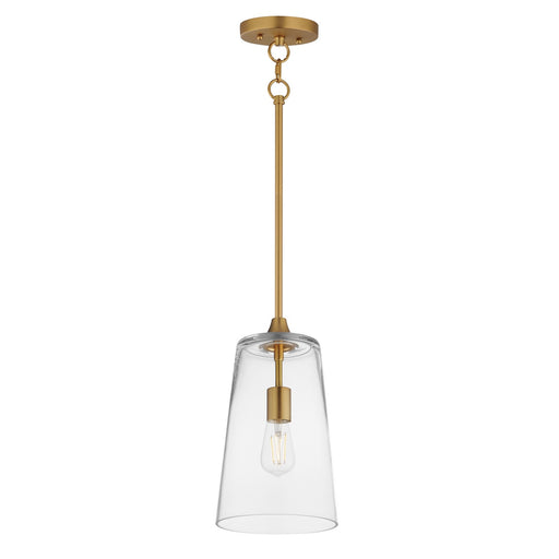 Myhouse Lighting Maxim - 12886CLNAB - One Light Pendant - Hudson - Natural Aged Brass