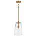 Myhouse Lighting Maxim - 12886CLNAB - One Light Pendant - Hudson - Natural Aged Brass