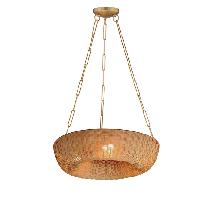 Myhouse Lighting Maxim - 14312NANAB - Three Light Pendant - Bower - Natural Aged Brass