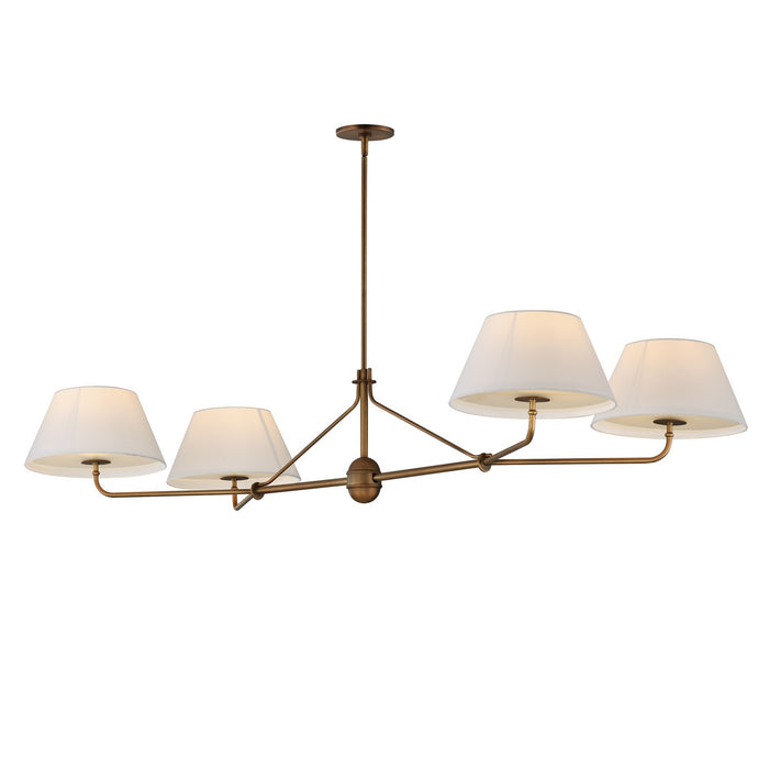 Myhouse Lighting Maxim - 18414OFWBR - Four Light Chandelier - Dunbridge - Weathered Brass