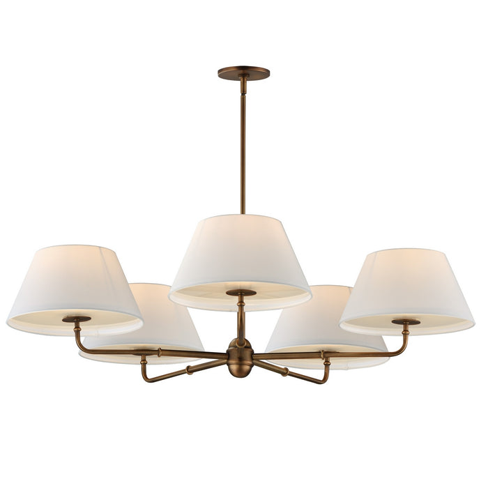 Myhouse Lighting Maxim - 18415OFWBR - Five Light Chandelier - Dunbridge - Weathered Brass