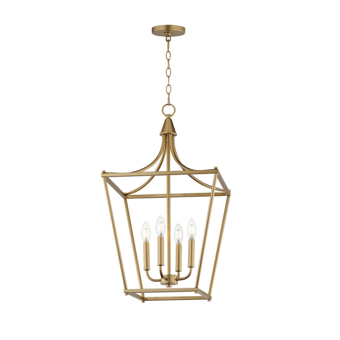 Myhouse Lighting Maxim - 25314NAB - Four Light Pendant - Clifton - Natural Aged Brass