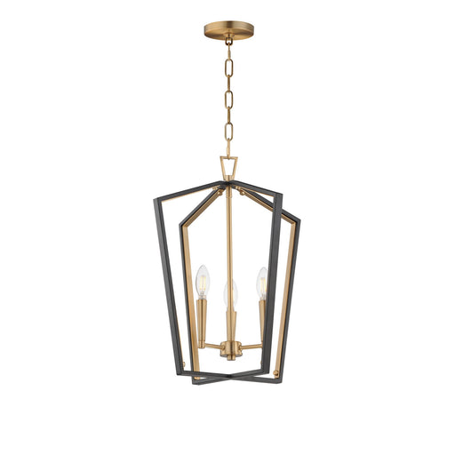 Myhouse Lighting Maxim - 28613BKNAB - Three Light Pendant - Melrose - Black / Natural Aged Brass