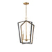 Myhouse Lighting Maxim - 28613BKNAB - Three Light Pendant - Melrose - Black / Natural Aged Brass