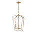 Myhouse Lighting Maxim - 28613WTNAB - Three Light Pendant - Melrose - White/Natural Aged Brass