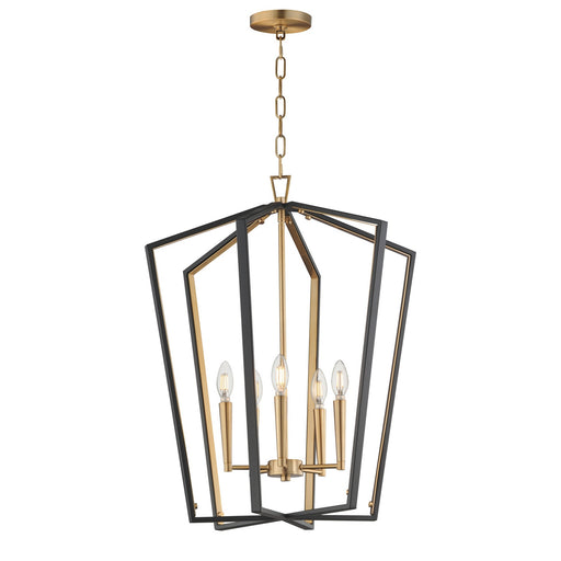 Myhouse Lighting Maxim - 28615BKNAB - Five Light Pendant - Melrose - Black / Natural Aged Brass
