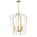 Myhouse Lighting Maxim - 28615WTNAB - Five Light Pendant - Melrose - White/Natural Aged Brass