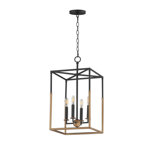 Myhouse Lighting Maxim - 28624BKWBR - Four Light Pendant - SoHo - Black/Weathered Brass