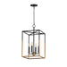 Myhouse Lighting Maxim - 28624BKWBR - Four Light Pendant - SoHo - Black/Weathered Brass