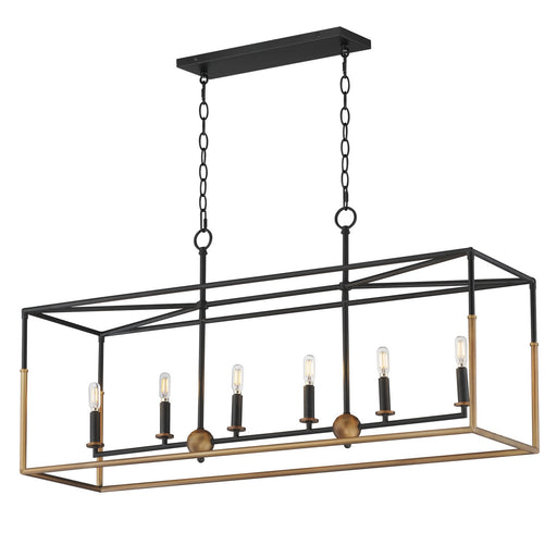 Myhouse Lighting Maxim - 28626BKWBR - Six Light Linear Pendant - SoHo - Black/Weathered Brass