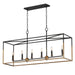 Myhouse Lighting Maxim - 28626BKWBR - Six Light Linear Pendant - SoHo - Black/Weathered Brass