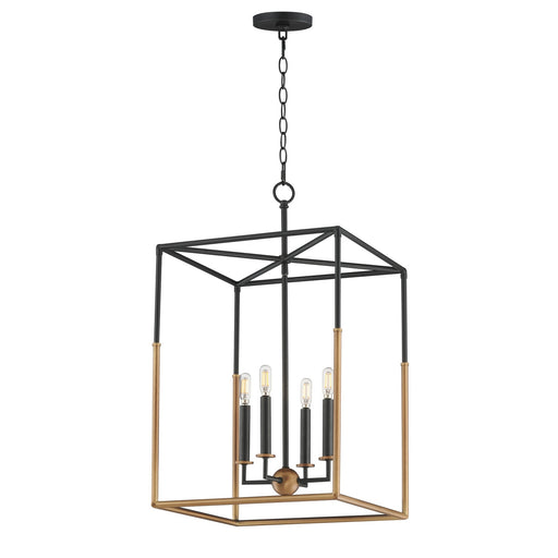 Myhouse Lighting Maxim - 28625BKWBR - Four Light Pendant - SoHo - Black/Weathered Brass