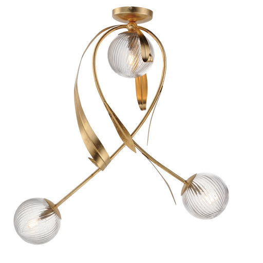 Myhouse Lighting Maxim - 28714CRGL - Three Light Flush Mount - Firenze - Gold Leaf