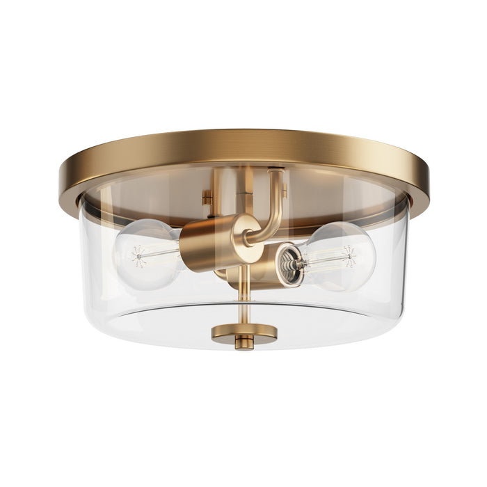 Myhouse Lighting Maxim - 5691CLNAB - Two Light Flush Mount - Fuller - Natural Aged Brass