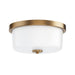 Myhouse Lighting Maxim - 5691WTNAB - Two Light Flush Mount - Fuller - Natural Aged Brass