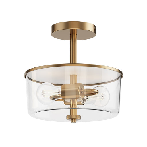 Myhouse Lighting Maxim - 5692CLNAB - Two Light Semi Flush/Pendant Convertible - Fuller - Natural Aged Brass