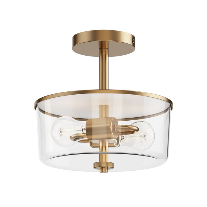 Myhouse Lighting Maxim - 5692CLNAB - Two Light Semi Flush/Pendant Convertible - Fuller - Natural Aged Brass