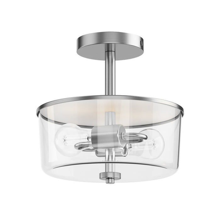 Myhouse Lighting Maxim - 5692CLSN - Two Light Semi Flush/Pendant Convertible - Fuller - Satin Nickel