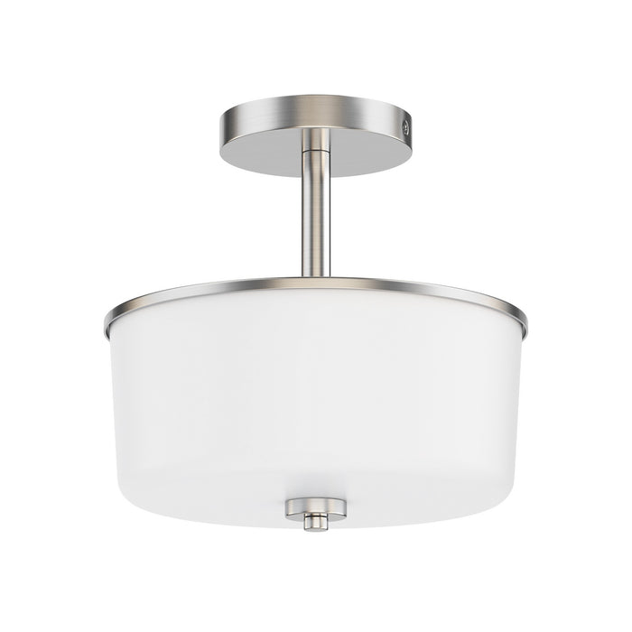 Myhouse Lighting Maxim - 5692WTSN - Two Light Semi Flush/Pendant Convertible - Fuller - Satin Nickel