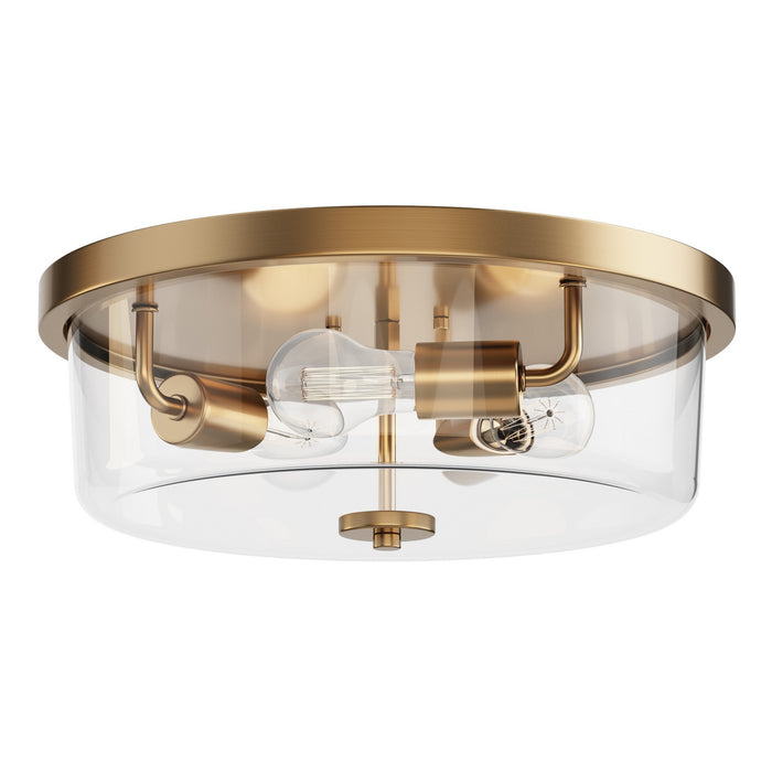 Myhouse Lighting Maxim - 5693CLNAB - Three Light Flush Mount - Fuller - Natural Aged Brass