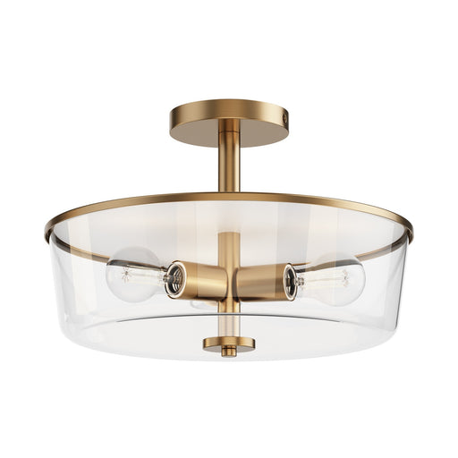 Myhouse Lighting Maxim - 5695CLNAB - Three Light Semi Flush/Pendant Convertible - Fuller - Natural Aged Brass