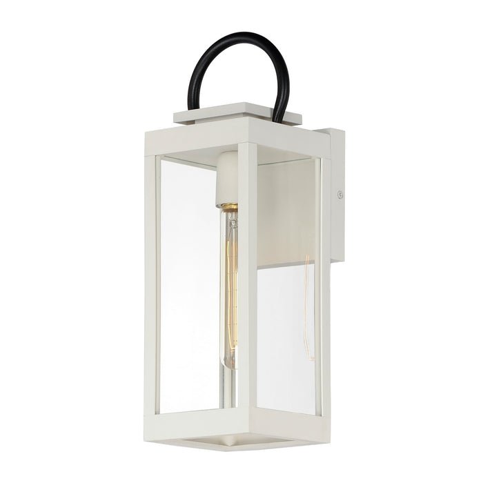 Myhouse Lighting Maxim - 30914CLWTBK - One Light Outdoor Wall Lantern - Nassau Vivex - White / Black