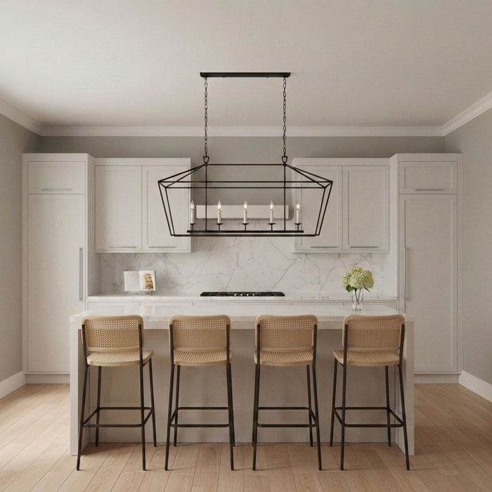 Myhouse Lighting Visual Comfort Studio - 6692605-112 - Five Light Linear Chandelier - Dianna - Midnight Black