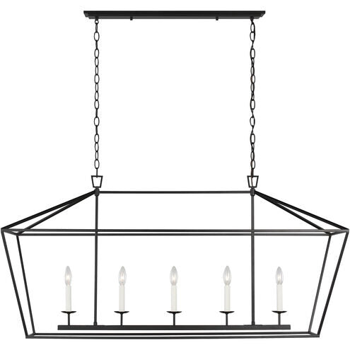Myhouse Lighting Visual Comfort Studio - 6692605-112 - Five Light Linear Chandelier - Dianna - Midnight Black
