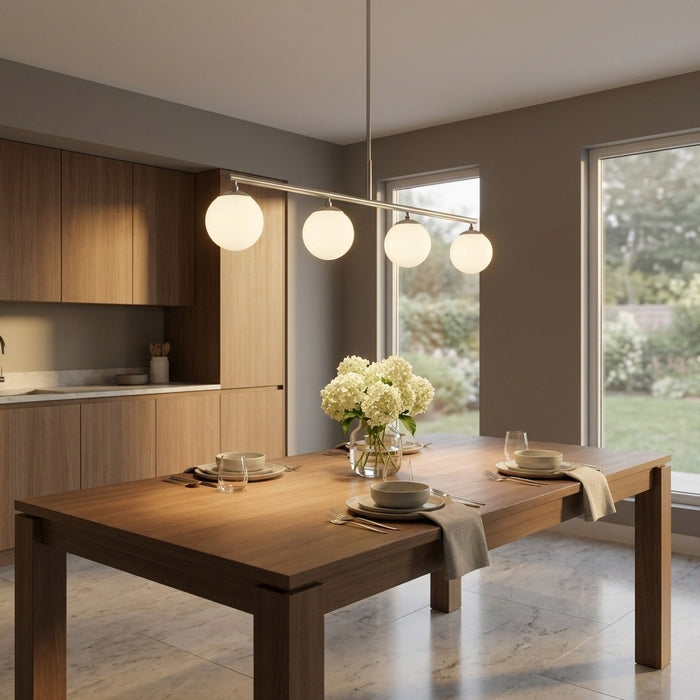 Myhouse Lighting Generation Lighting - GLC1814BN - Four Light Linear Chandelier - Nube - Brushed Nickel