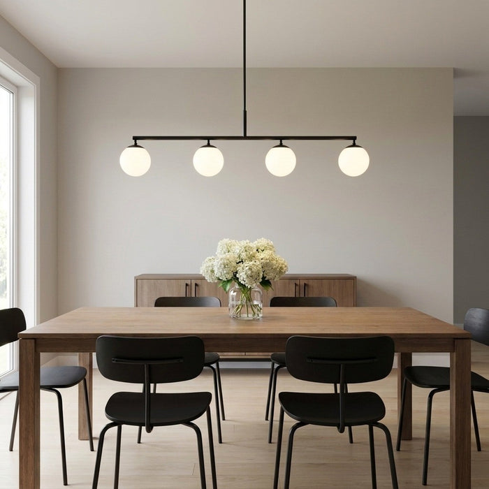 Myhouse Lighting Generation Lighting - GLC1814MBK - Four Light Linear Chandelier - Nube - Midnight Black