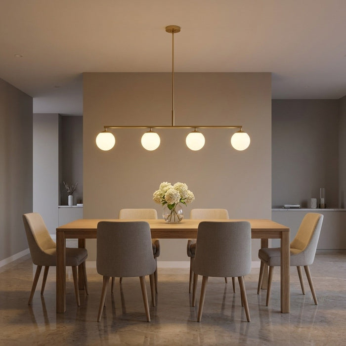 Myhouse Lighting Generation Lighting - GLC1814SB - Four Light Linear Chandelier - Nube - Satin Brass