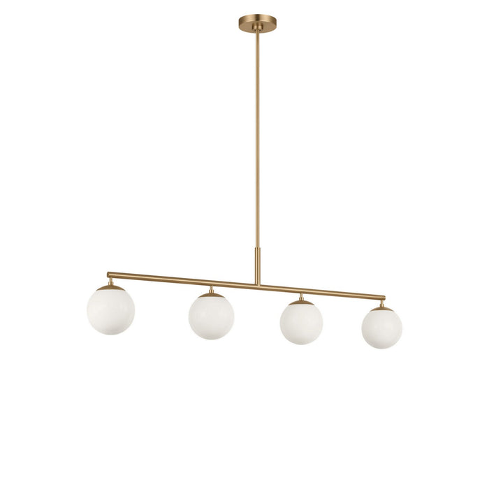Myhouse Lighting Generation Lighting - GLC1814SB - Four Light Linear Chandelier - Nube - Satin Brass