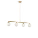 Myhouse Lighting Generation Lighting - GLC1814SB - Four Light Linear Chandelier - Nube - Satin Brass