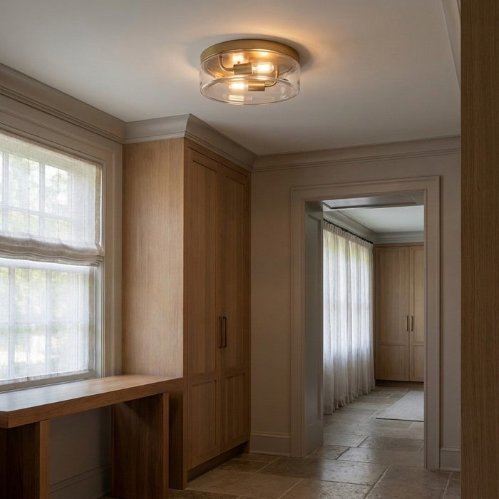 Myhouse Lighting Generation Lighting - GLF1722SB - Two Light Flush Mount - Rhett - Satin Brass