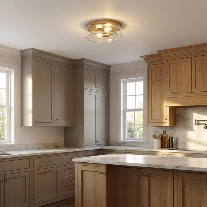 Myhouse Lighting Generation Lighting - GLF1722SBE - Two Light Flush Mount - Rhett - Satin Brass