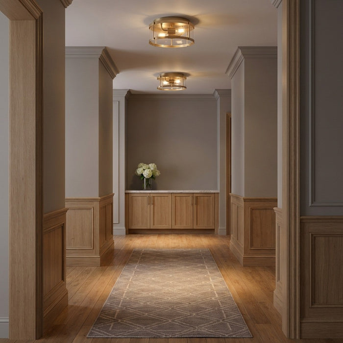 Myhouse Lighting Generation Lighting - GLF1732SB - Two Light Flush Mount - Lumra - Satin Brass