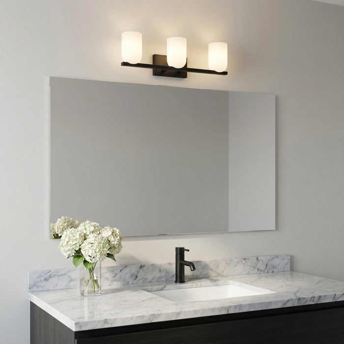 Myhouse Lighting Generation Lighting - GLV1973MBKE - Three Light Vanity - Neblina - Midnight Black