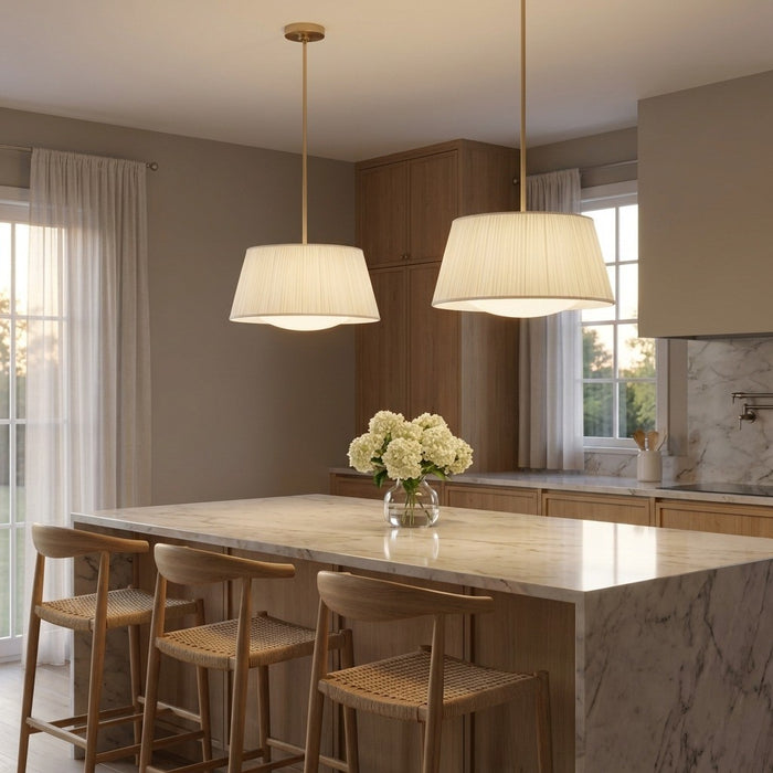 Myhouse Lighting Generation Lighting - GLP1873SBE - Three Light Pendant - Vilera - Satin Brass