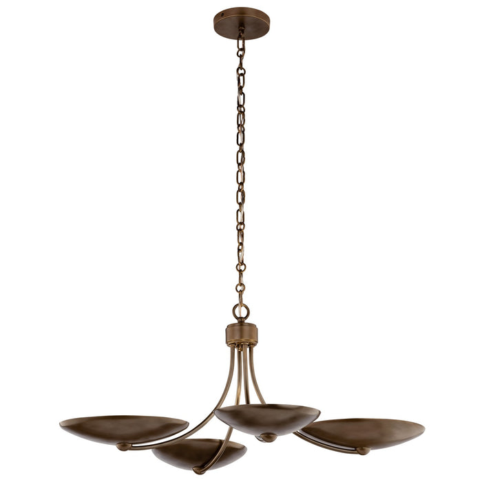 Myhouse Lighting Kichler - 52854LBRLBZ - Four Light Chandelier/Semi Flush - Palmela - Lacquered Brass