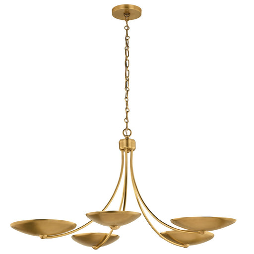 Myhouse Lighting Kichler - 52856LBR - Five Light Chandelier - Palmela - Lacquered Brass