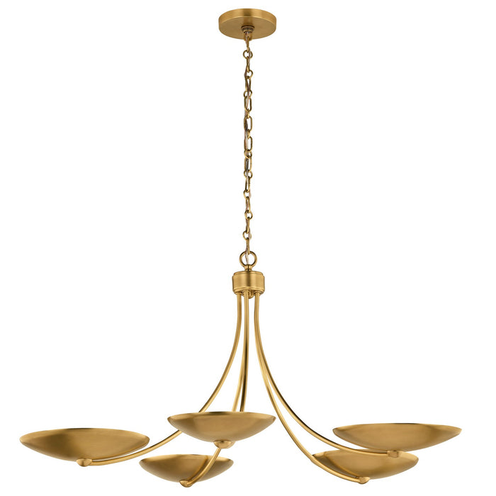 Myhouse Lighting Kichler - 52856LBR - Five Light Chandelier - Palmela - Lacquered Brass