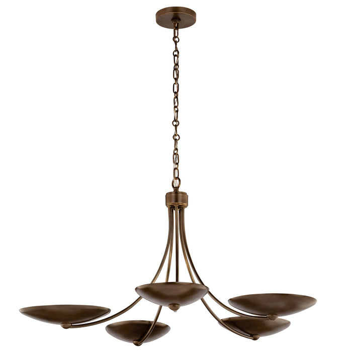 Myhouse Lighting Kichler - 52856LBRLBZ - Five Light Chandelier - Palmela - Lacquered Brass